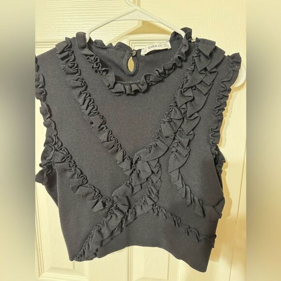 NWOT Women’s Zara knit cropped top-L - Picture 2 of 4